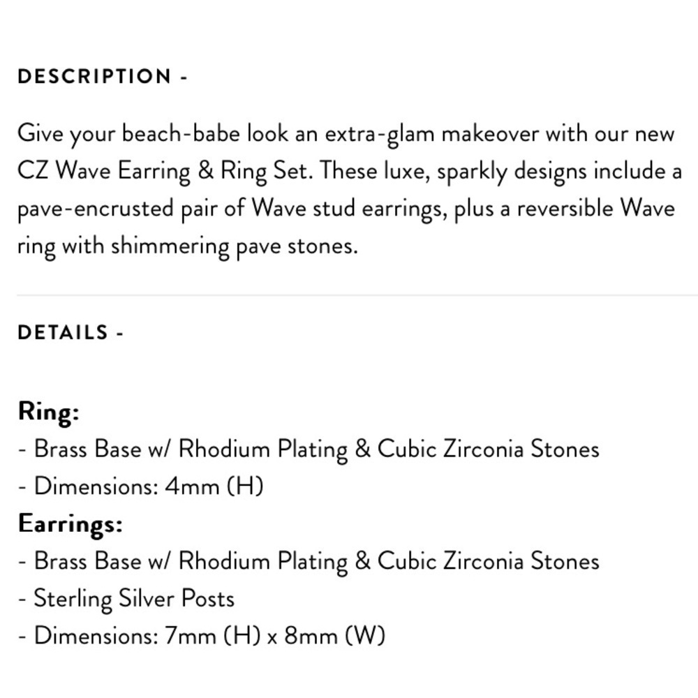 NEW Pura Vida crystal wave earring and ring set 6 - Picture 6 of 6